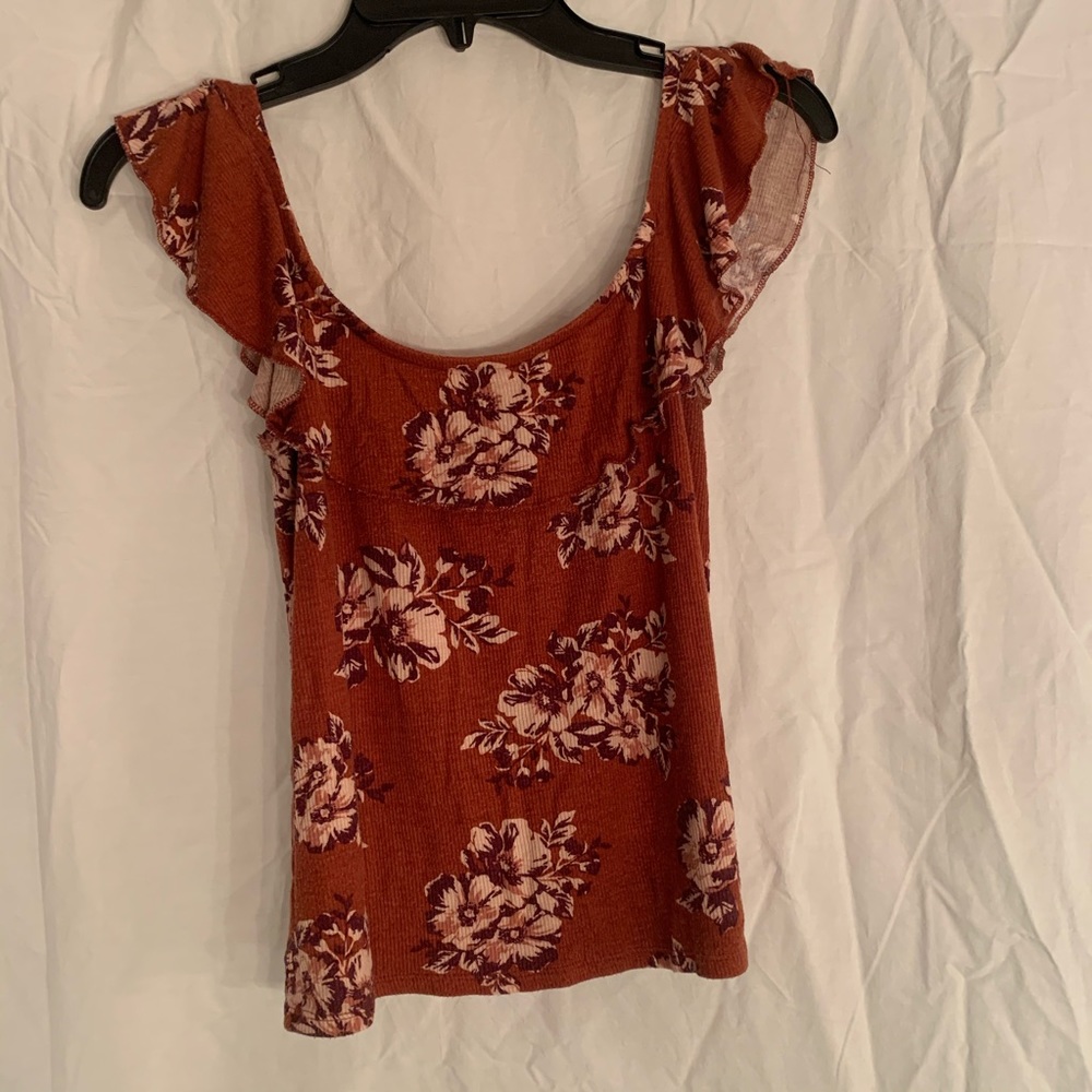 Tropical, off the shoulder shirt